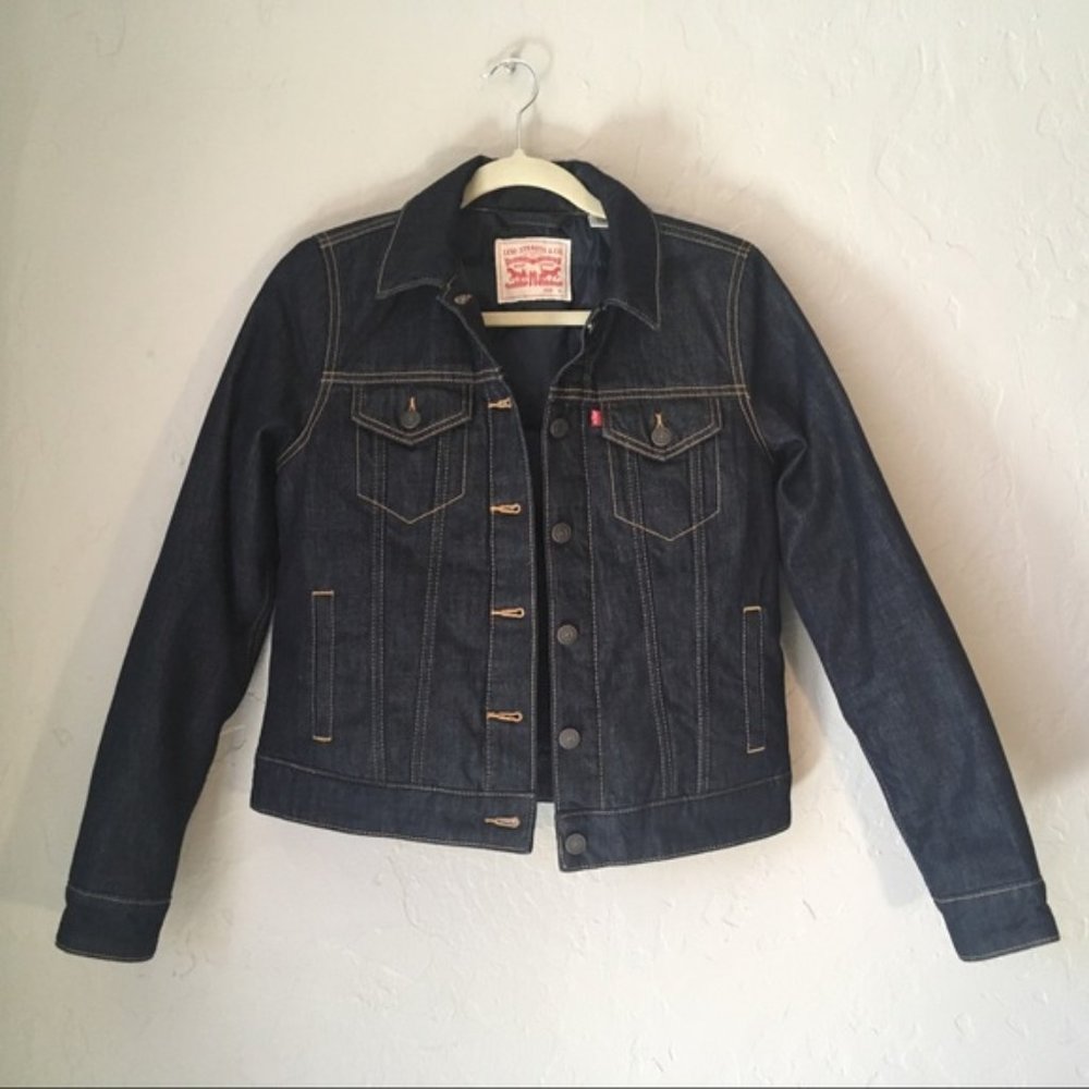Levi’s IndigoDenim Trucker feather/down jacket S:S - Picture 2 of 6